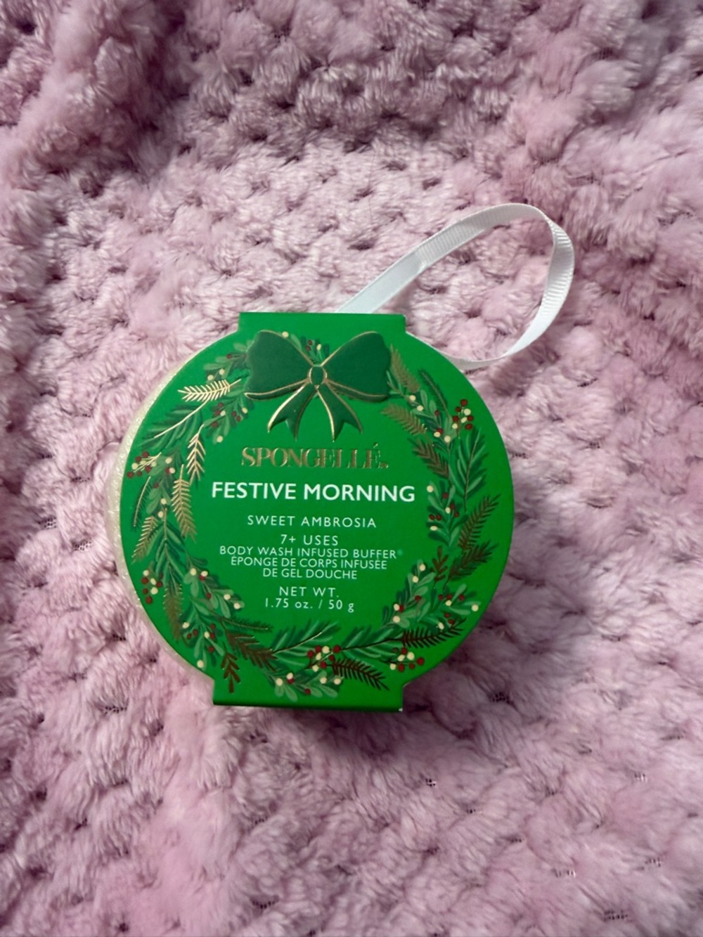 Spongelle Festive Morning Body Wash Infused Buffer - Green